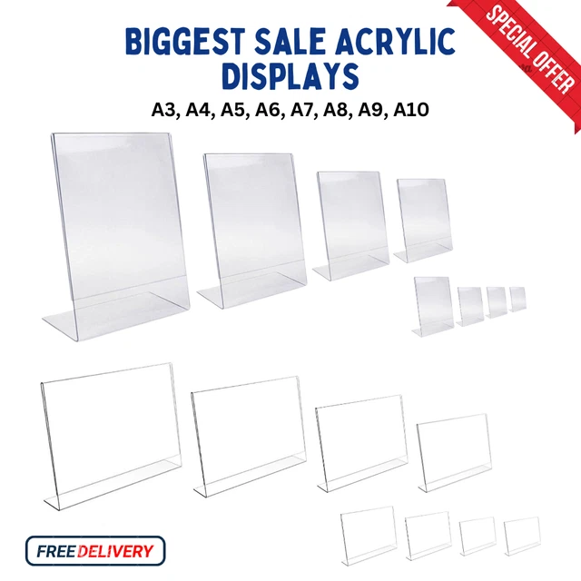 Relaxdays Flyer Display Holder - DIN A5 Acrylic Stand For Tables & Walls, Transparent - View #4