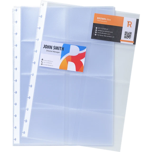 Exacompta 10x 10 Ersatzhüllen für Visitenkartenbuch 75251E A4 Transluzent 86211E