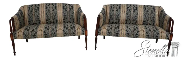 62951EC: Pair SOUTHWOOD Sheraton Style Newly Upholstered Loveseats