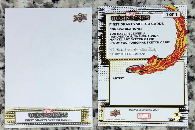 2021 Upper Deck UD Marvel Beginnings Volume 1 Blank Sketch Card 1/1