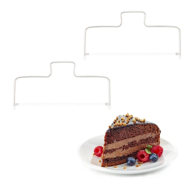 2 x tagliatorte acciaio inox motosega per torte 2 fili taglierina per fondo torta cutter