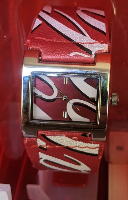 Coca Cola Collectible Quartz Watch W/ Graphic Printed Band NIB