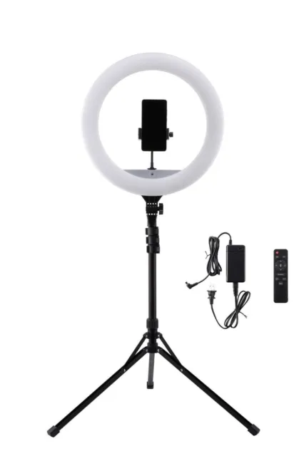 18-Inch LED Ring Light, Adjustable 63-Inch Tripod Stand, with Phone Stand