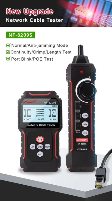 NOYAFA NF-8209S LCD Network Cable Tester, PoE, Length cable RJ45