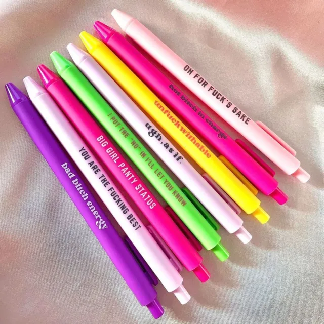 HOMEWORK BALLPOINT PENS Colorful Girl Power Pens Signature Office