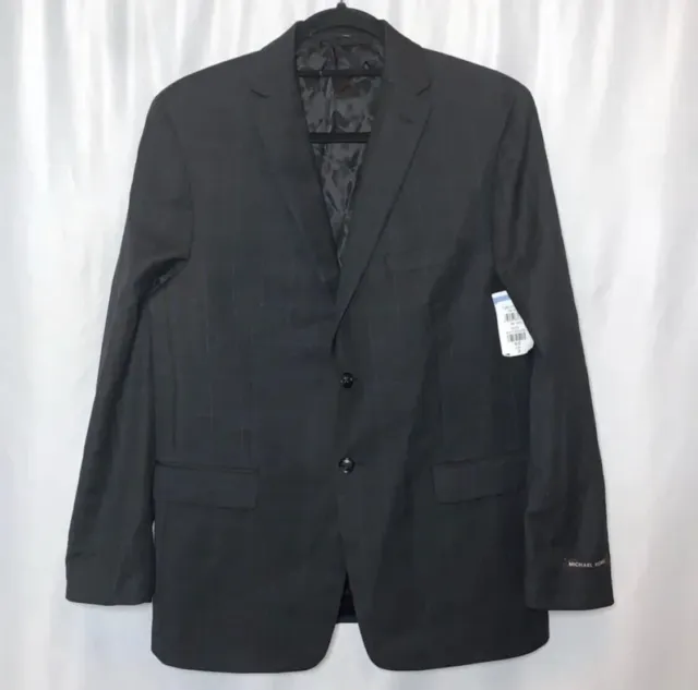 Michael Kors Boys Wool Blend Windowpane Suit Blazer Jacket Size 20 NWT