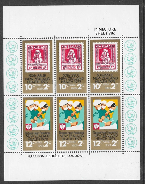 NEW ZEALAND SGMS1181 1978 HEALTH STAMPS M/S MNH (p)