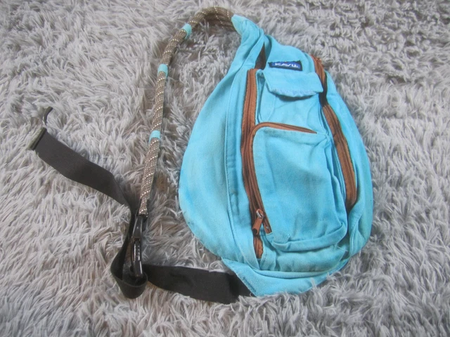 Kavu Canvas Sling Bag Backpack in Brown and Teal Kavu | Bags | Kavu Sling Backpack Euc Like New | Poshmark main image 3