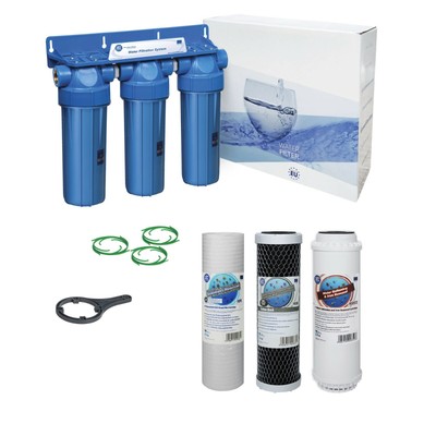 3 Livello Casa Filtro acqua ad alto flusso dechlorinator rimozione di cloro 1/2" 
