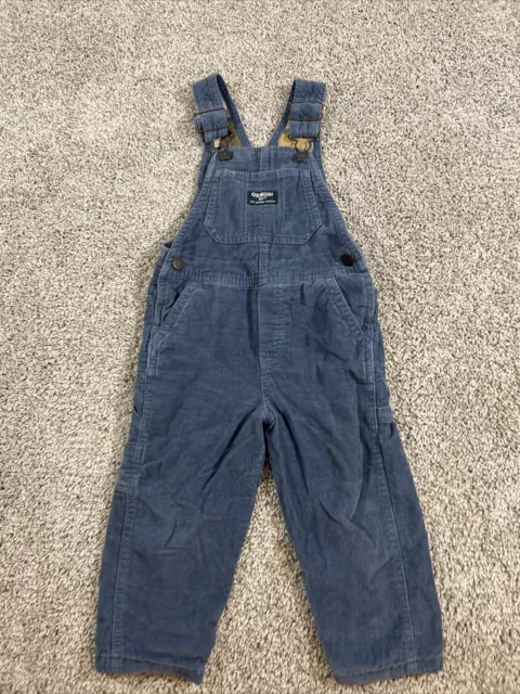 OshKosh B'Gosh Blue Corduroy￼ Overalls Vestbak  2T  Vintage