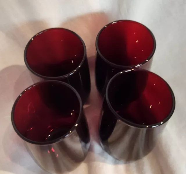 Lot 4: Anchor Hocking ROYAL RUBY Red Small Juice Glass 4 oz 2