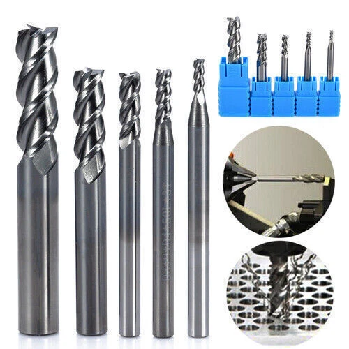 5x Fresatura CNC da 2 a 8 mm con fresa in metallo duro HRC50 a 3 scanalature IT