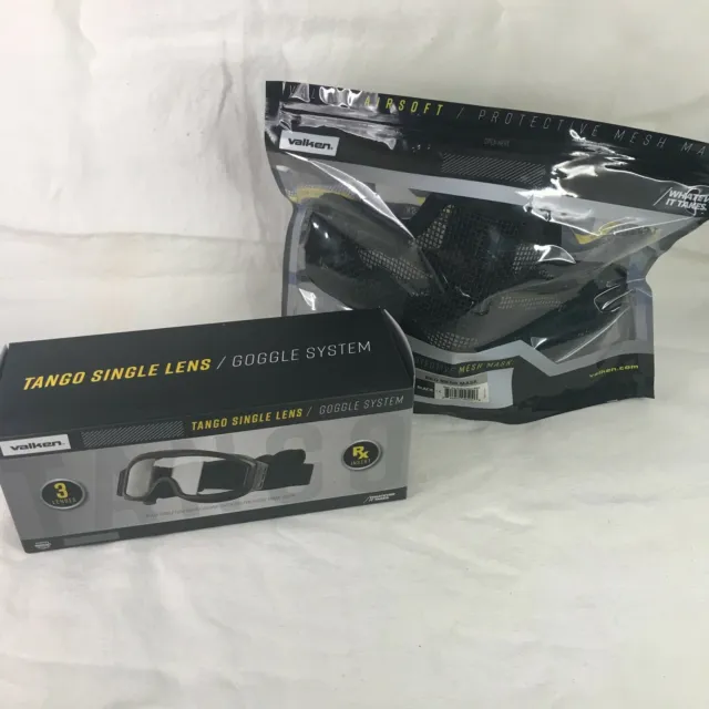 Valken V-Tac Tango Airsoft Air Soft Anti Fog Goggles & Mesh Mask Set - Open Box