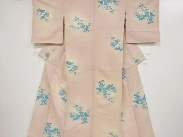 43410# Japanese Kimono / Antique Kimono / Woven Kiku & Paulownia