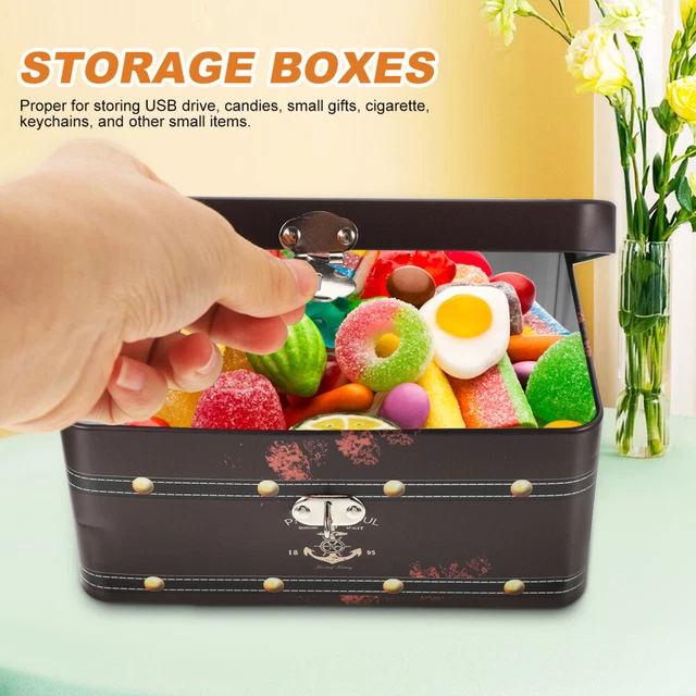 2 Pack Jewelry Chest Storage Box Small Container Storage Container Lid Decorate 4