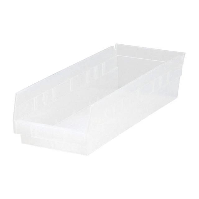 QUANTUM STORAGE SYSTEMS QSB104CL Shelf Bin,Clear,Polypropylene,4 in