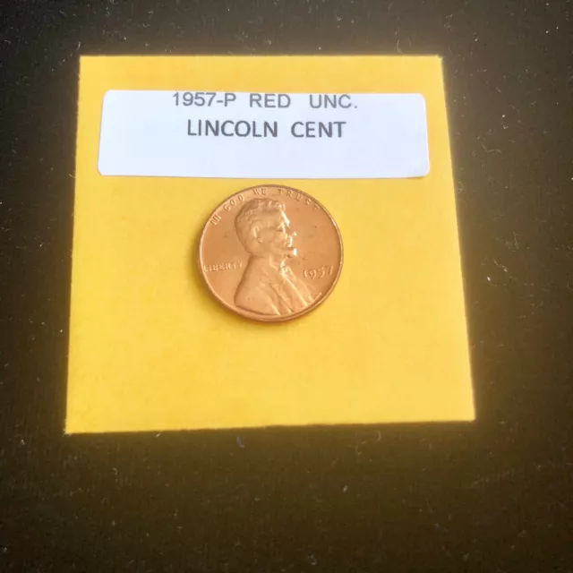 1957-P Red Lincoln Wheat Back Cent, BU, Uncirculated
