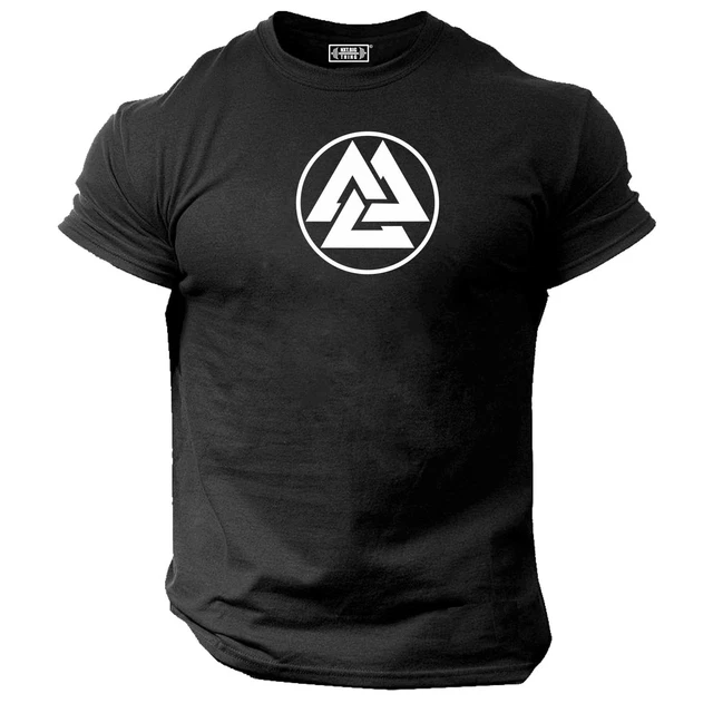 Valknut T Shirt Gym Clothing Bodybuilding Workout Exercise Fitness Vikings Top