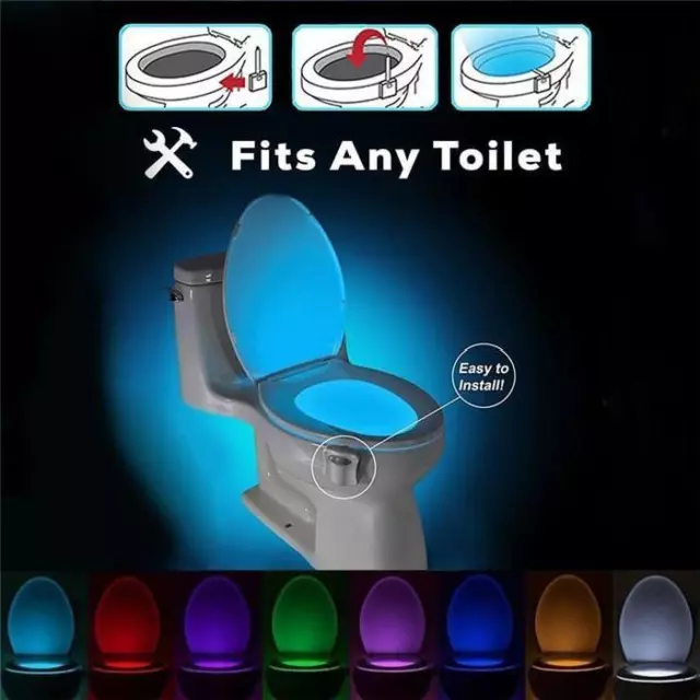 Lampe de Toilette Veilleuse LED Rechargeable 8 Couleurs