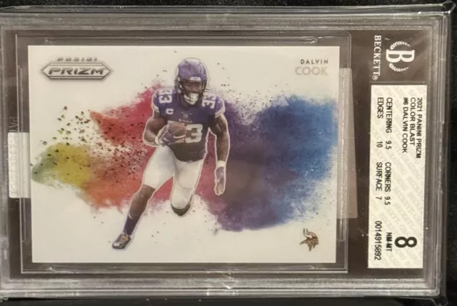 2021 Panini Prizm Dalvin Cook Color Blast BGS 8