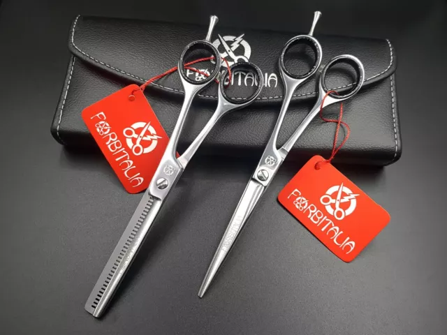 Set Forbici Barbiere Parrucchiere Professionale Taglio Capelli Rasoio Acciaio