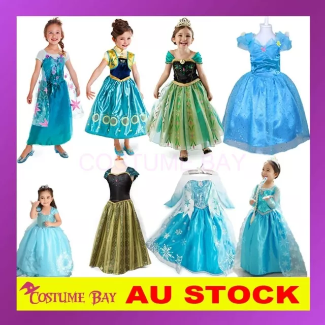 Disney Frozen Costume Elsa Anna Queen Princess Girl Birthday Party Dress Tutu