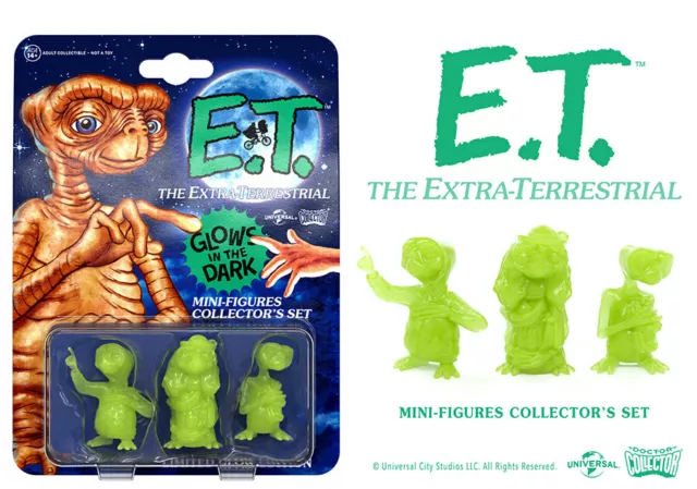 E. T. Et The Extra-Terrestrial Glow IN The Dark Mini Figure Set Doctor Collector