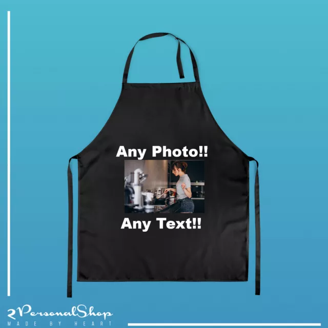 Personalised Apron Custom Printed Master Head Cooking Chef Logo Text Any Photo