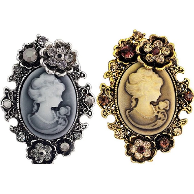 Grande Broche Camée Vintage à Strass Et Nœud - Neuf Avec étiquettes