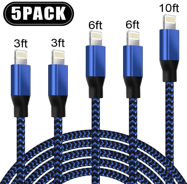 5 PACK CHARGING Cable Heavy Duty For iPhone 13 12 11 Plus Charger