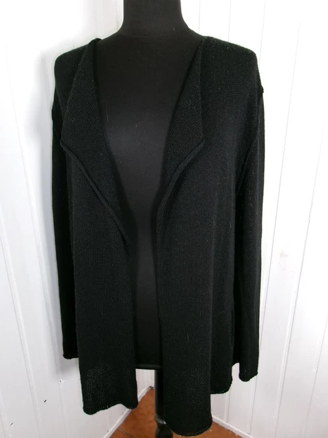 Veste Vintage Sans Boutons Pôles - Noir - Taille L (40/42) - Croisé Style Gilet - Made In France