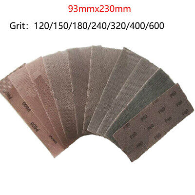 93mmx230mm Mesh Abrasive Sanding Sheet Strips Hook & Loop Sandpaper 120-600 Grit