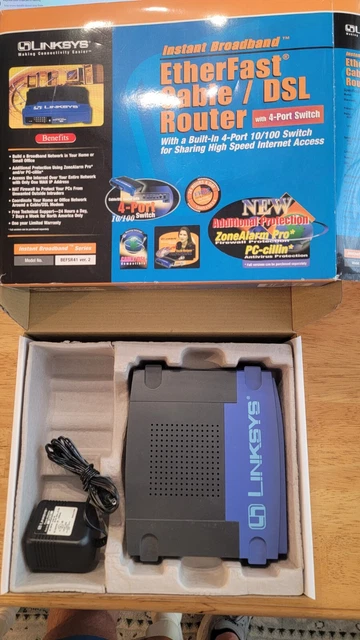 LINKSYS ETHERFAST CABLE DSL Router W/4 Port Switch (10/100) - BEFSR41 ...