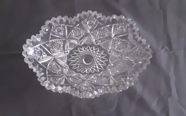 (Signed HAWKES) American Brilliant Period 1880 - 1900 Cut Glass Bowl 8 1/2" x 6"