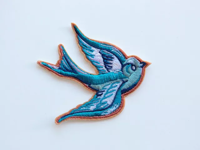 Iron on Patch - Blue Swallows