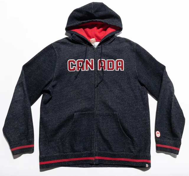 Canada Olympics Jacket Men's Large Hudson's Bay Gray Team Canada 2018 Zip Hoodie