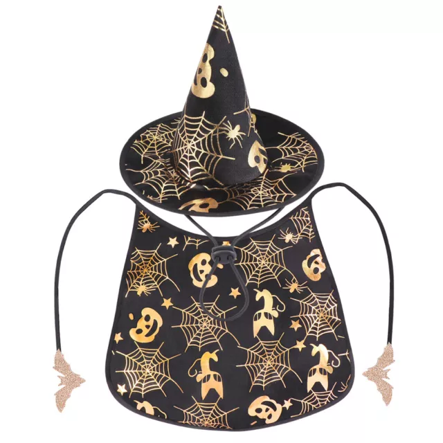 Cane mantello di Halloween costume da strega da donna cappello per cuccioli gatto da regolare
