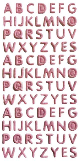 Pink Puffy 3D Glitter alphabet letters or numbers decal stickers for Craft Kids