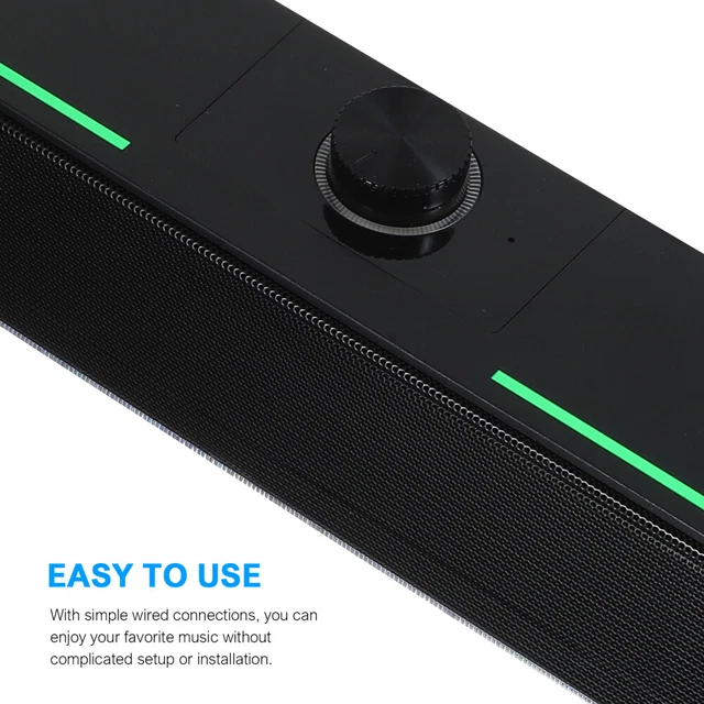 COMPUTER SPEAKER DESKTOP Sound Bar Wired Long Luminous Stereo £24.48