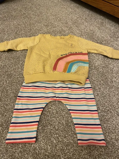 Bnwt Next Baby Girls Outfit Top Leggings Rainbow 0-3 Months