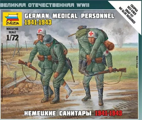 Zvezda 6143 - 1/72 Wargame Addon Deutsche Sanitäter 1941-43 - Neu