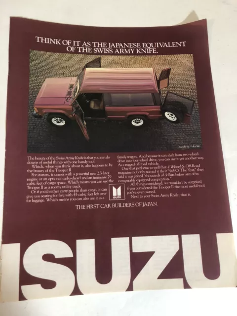 vintage Isuzu Print Ad  Advertisement PA1