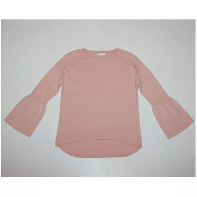 Zara Fancy Collection Knitwear Girl's Light Pink Sweater with Bell Sleeve size 9