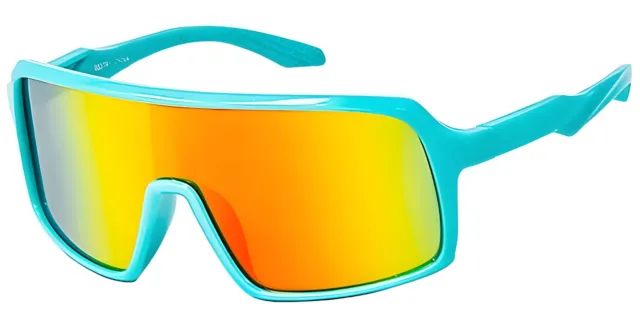 Kids Blade Wrap Sports Shield Baseball Cycling Sunglasses MultiColor Mirror 37RV