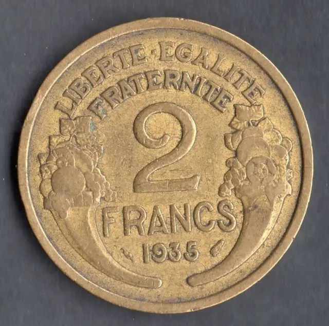 Monnaie De 2 Francs Morlon Bronze Alu 1935 @ La + Rare @ Petit Prix @ Promo N°2