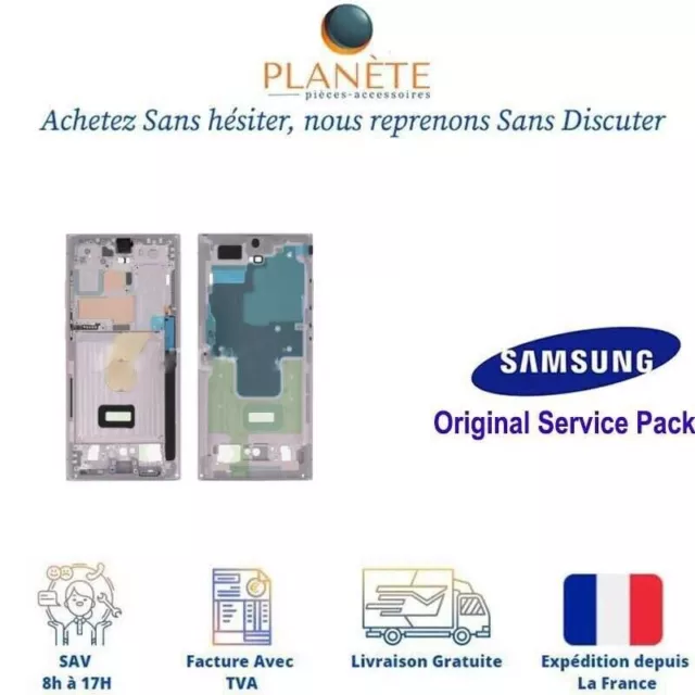 Original Châssis Central Lavande Pour Samsung Galaxy S23 Ultra (S918B)