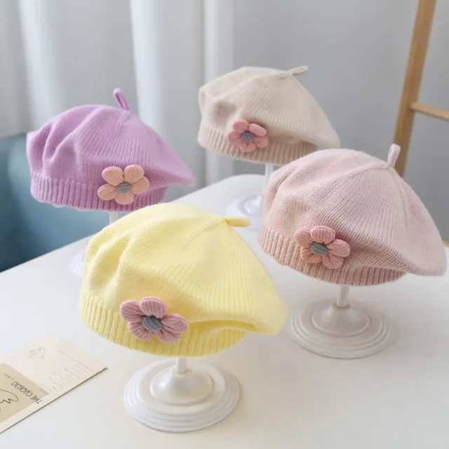 Cappello monocolore bambini berretti a maglia bambini cappello principessa bambina