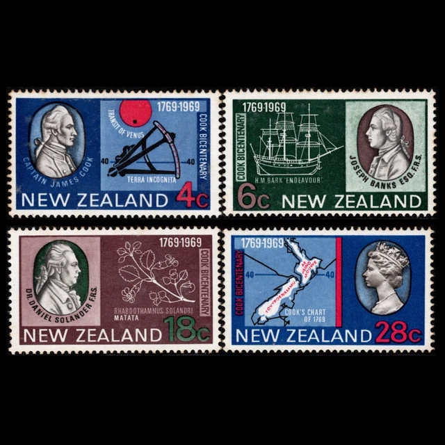 1969 NEW ZEALAND Captain Cook Voyage Bicentenary Complete Set Mint $4. ...