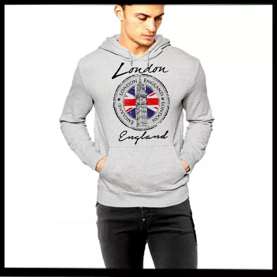 London United Kingdom Hoodie England UK Ben Ben Clock and British Flag Pullover