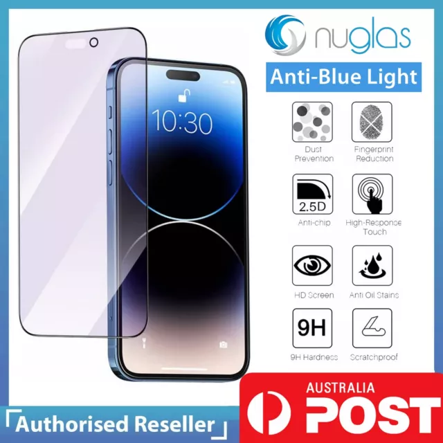 Screen Protector Nuglas Anti Blue Tempered Glass For iPhone 15 14 13 12 11ProMax